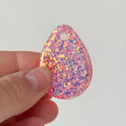 Hondentag druppel roze glitter