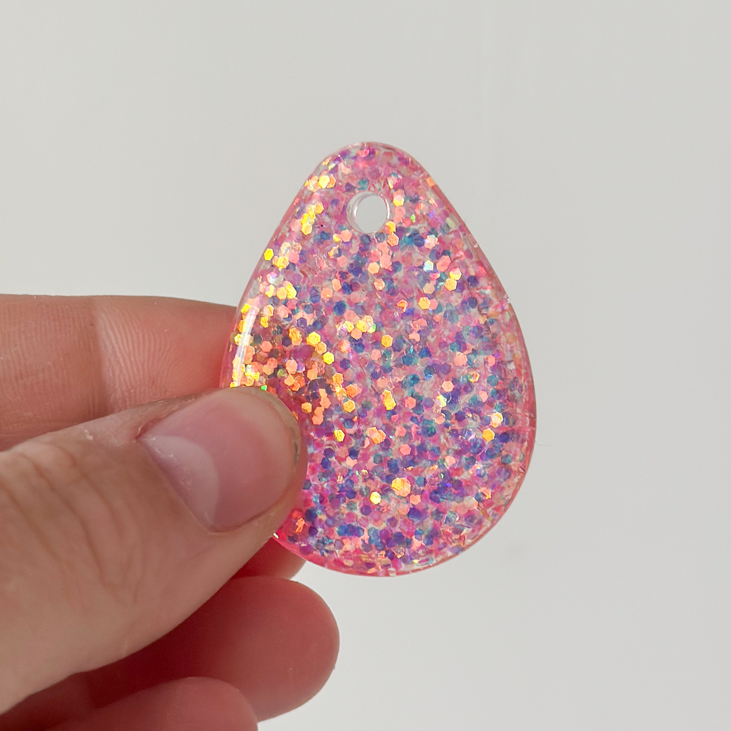 Hondentag druppel roze glitter