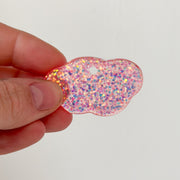 Hondentag wolkje roze glitter