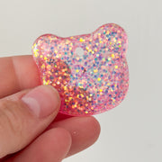 Hondentag Beertje met roze glitter