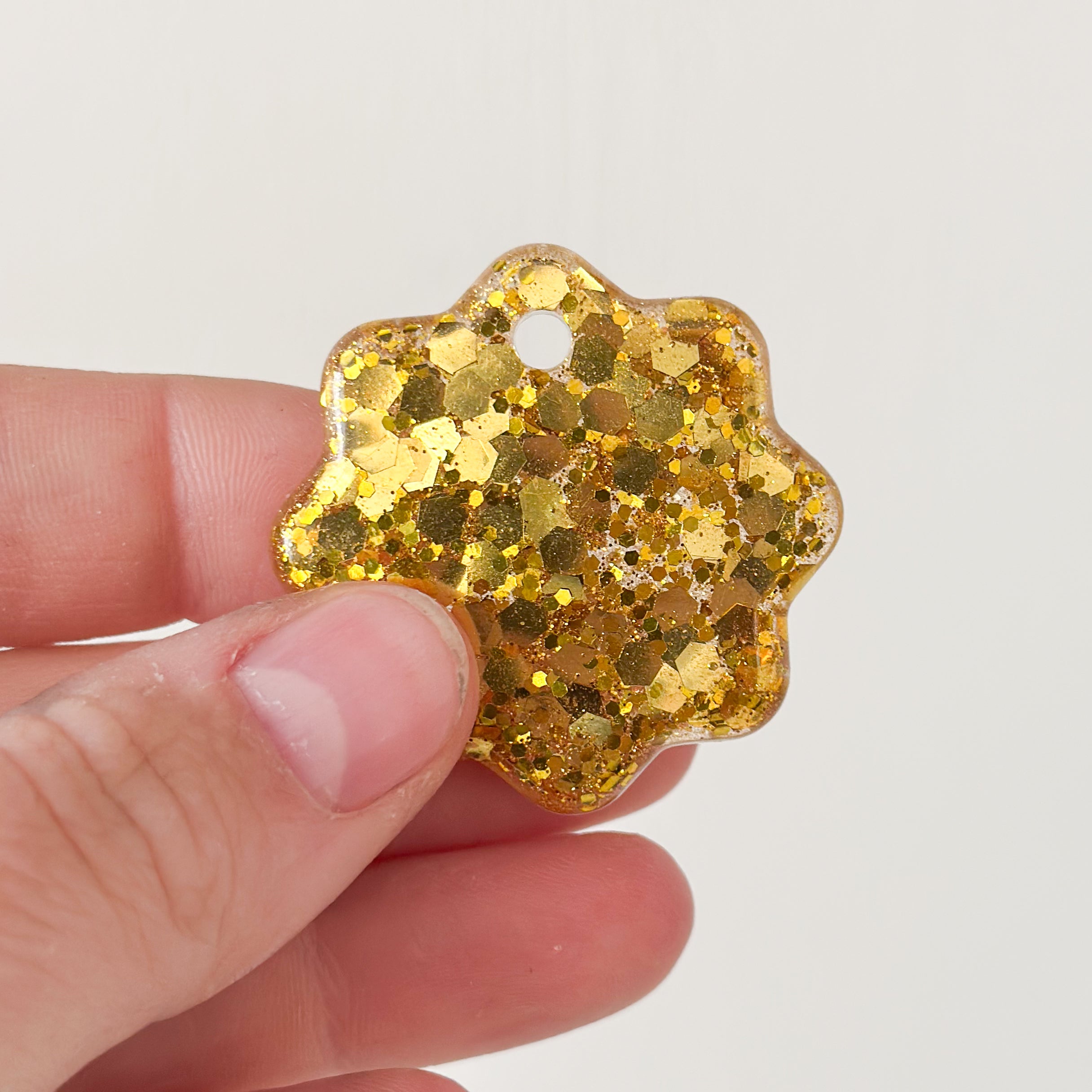 Tag bloem goude glitter