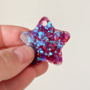 Tag ster paars glitter