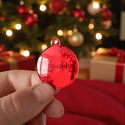 Hondentag Kerstbal Spiegel rood